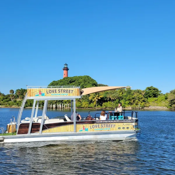 a small boat in a large body of water